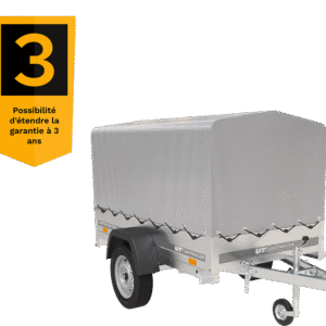 Remorque 750 kg 200 x 125 avec bâche dôme et arceau Garden Trailer 201 KIPP