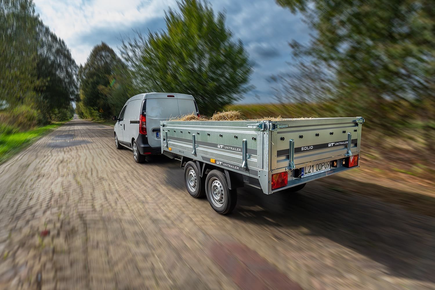 remorque deux essieux 254×151 avec roues unitrailer solid 250/2 dmc 750 kg – Image 10