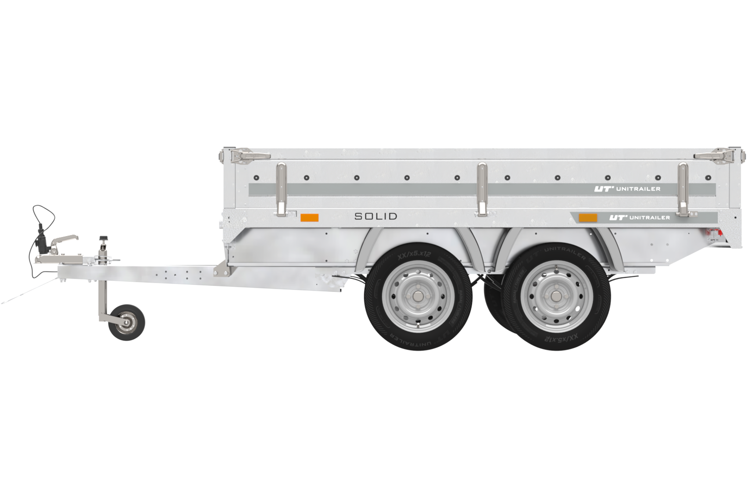 remorque deux essieux 254×151 avec roues unitrailer solid 250/2 dmc 750 kg – Image 5